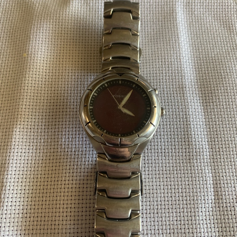 Vintage Fossil Blue AM 3535 Stainless Steel Men’s Watch with Color Changing Face - Picture 4 of 9